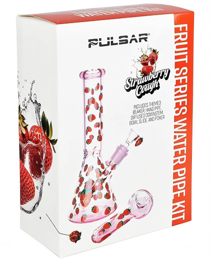  Pulsar Fruit Series Strawberry Cough Glow Duo Bong