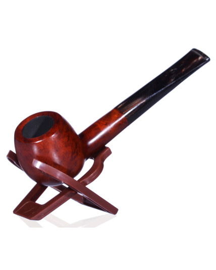 6" Smooth Cherry Wood Finish Pipe - Straight Stem