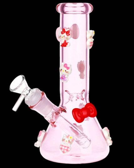 Wassup Hello Kitty Beaker Bong - GLOWS!!