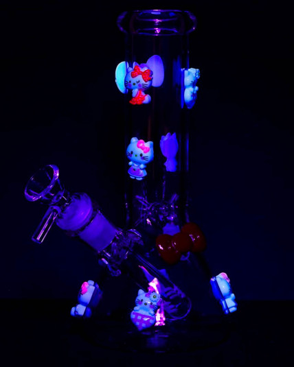 Wassup Hello Kitty Beaker Bong - GLOWS!!