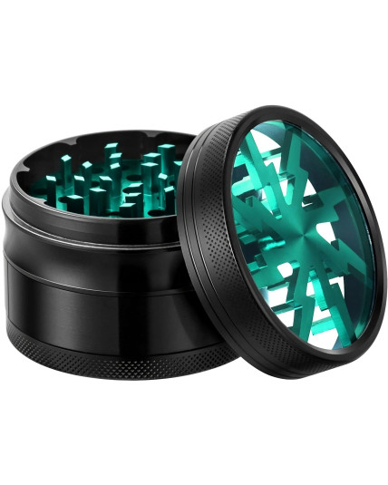 Clear Top Lightning Pattern Aluminum Grinder