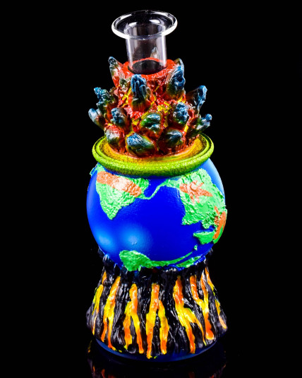 World on Fire Beaker Bong