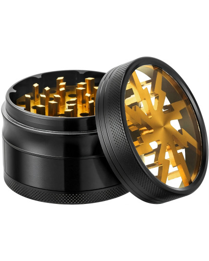 Clear Top Lightning Pattern Aluminum Grinder
