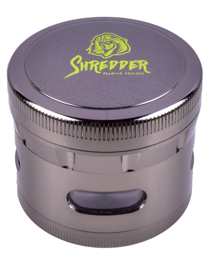 Shredder - Four Part Hybrid 55mm Grinder w/ Window - Gun Metal
