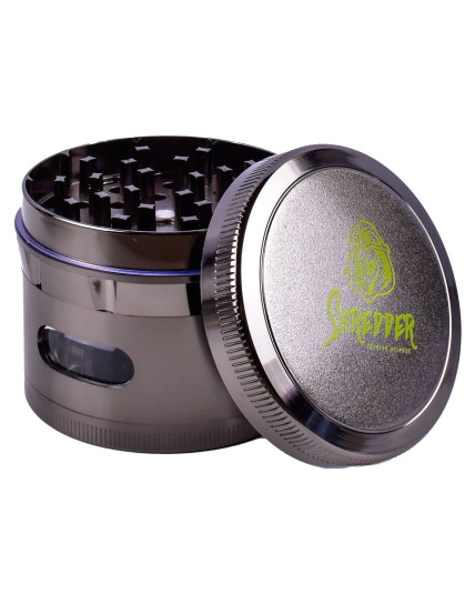 Shredder - Four Part Hybrid 55mm Grinder w/ Window - Gun Metal