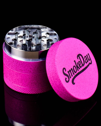 SmokeDay Pink Stardust 4-Piece Grinder – 40mm
