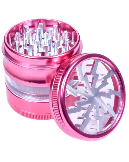 SmokeDay's - Lightning Four Piece Grinder w/ Large Window - 63mm