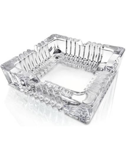 Crystal Cut Square Glass Ashtray