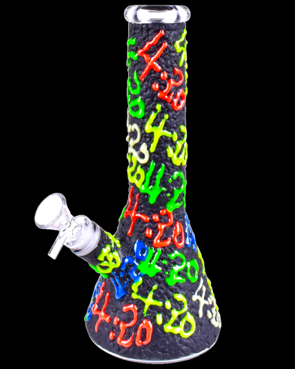 420 After Dark – 3D Painted Glow In The Dark Beaker Bong