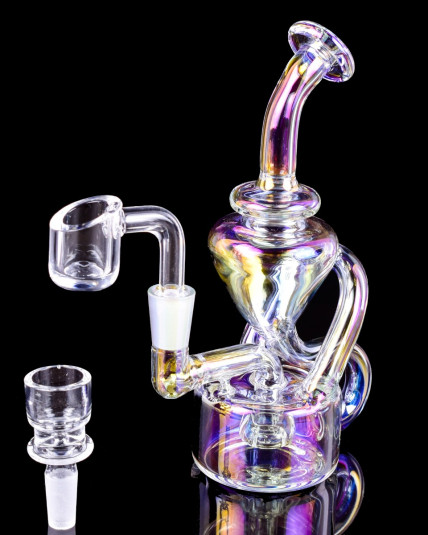 Iridescent Infinity -3 Arm Hourglass Iridscent Bong/Dab Rig.