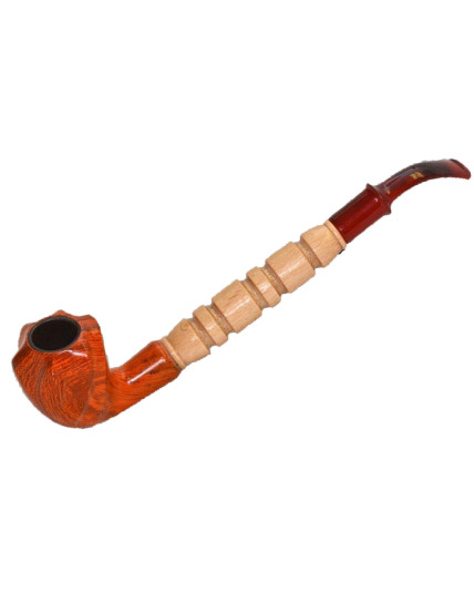 10" Gandalf Spiral Cut Wooden Pipe In  Light Maple With 3 in 1 Pipe Cleaner