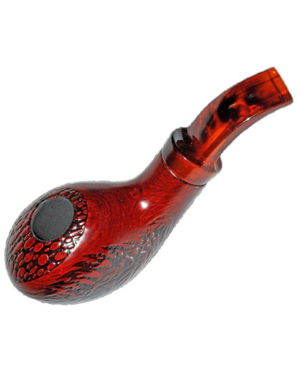 5.5" Hand Carved Deep oblong oval Sherlock wooden pipe
