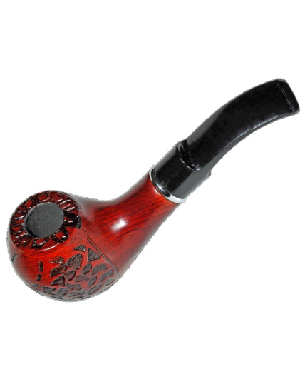 5" Dark Cherry Finish wooden pipe With Large bowl