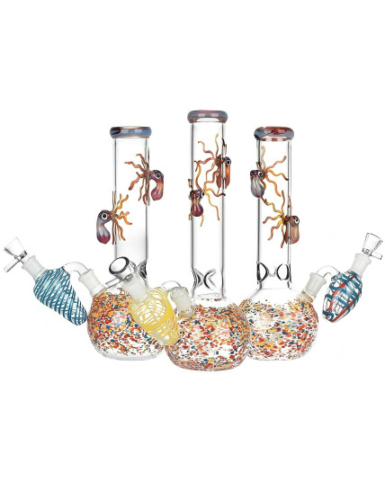 Octopus Frit Bubble Base Bong & Ash Catcher