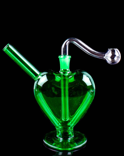 Colored Heart Shape Oil Rig W/ Oil Burner Pipe