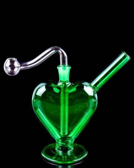 Colored Heart Shape Oil Rig W/ Oil Burner Pipe