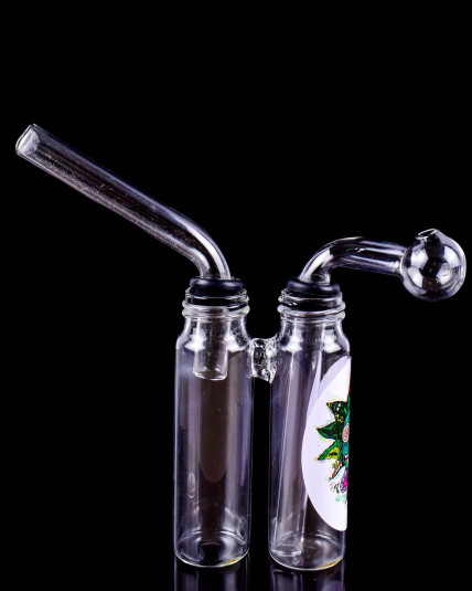 Clear Twin Glass Oil Rig w/ Oil Burner Pipes