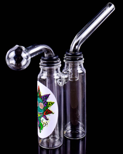 Clear Twin Glass Oil Rig w/ Oil Burner Pipes
