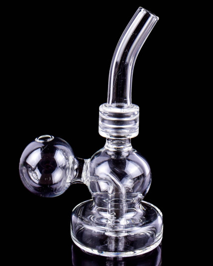 5" Top Curve Clear Glass Oil Rig w/ Oil Burner Pipe