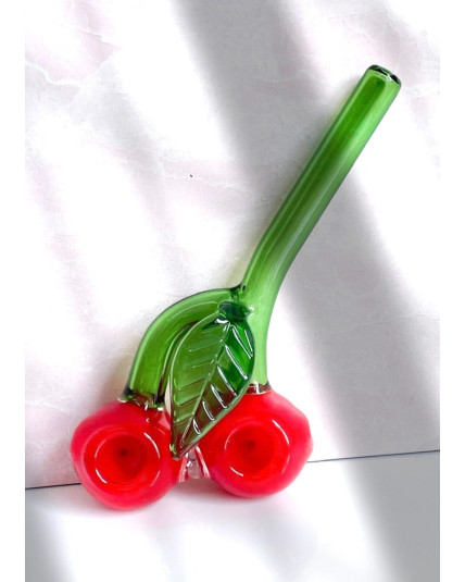 Cute and Girly Double Cherry Bowl Glass Pipe Sherlock