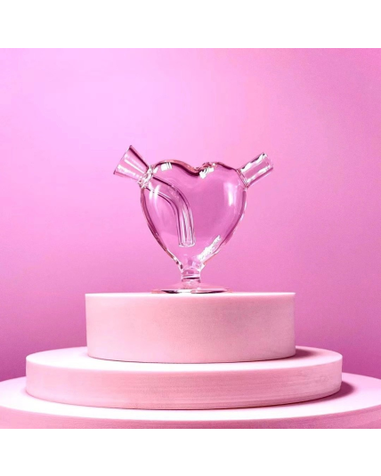 Heart Shaped Glass Blunt Bubbler - Pink