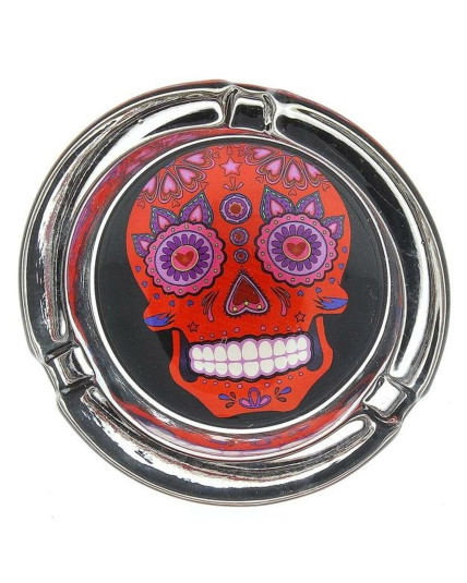 Day of the Dead Sugar Skull Colorful Glass Ashtray