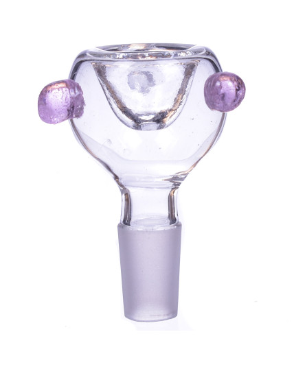 Smoking Accessories 14mm Dry Male Glass Bowl With Pink Accent - Dry Herb