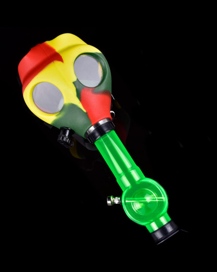 Gas Mask Pipe Bong - Includes Acrylic Water Pipe - Full Set - Rasta B