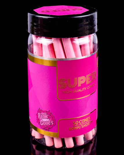 Super High Pink Pre-Rolled Cones – Shorty Size 60mm, 50 Count