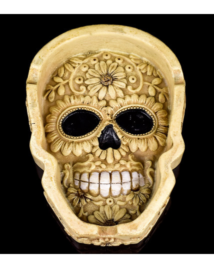 Happy Skull - Bone Colored Sugar Skull AshTray