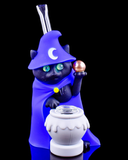 Cute Silicone Wizard Cat Bong