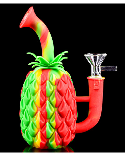 Pinesmoke - 7" Silicone Pineapple Bong - Rasta