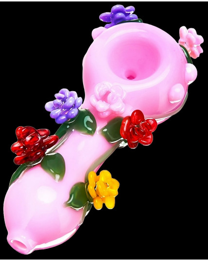 Want Be Yours - 5" Roses Glass Hand Pipe