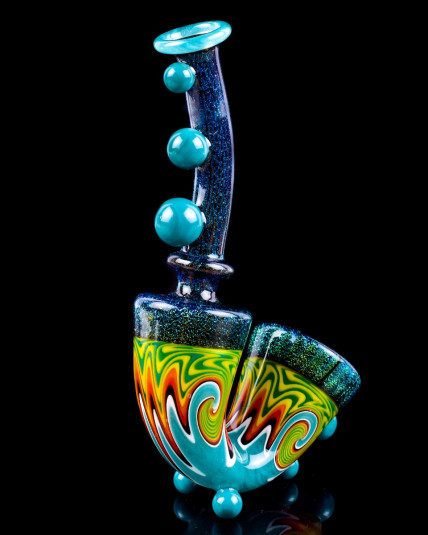 Peacock Prism - Wig Wag Sherlock Glass Hand Pipe