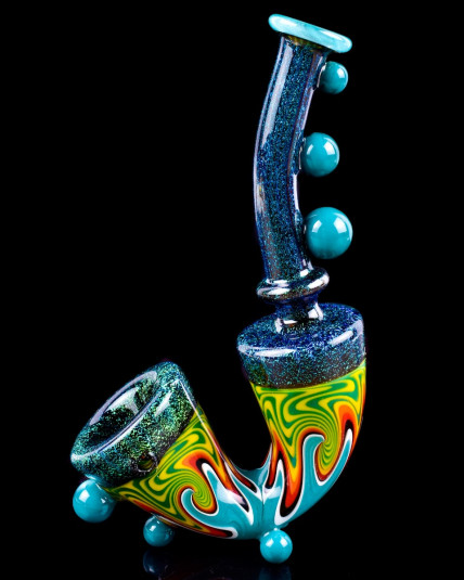 Peacock Prism - Wig Wag Sherlock Glass Hand Pipe