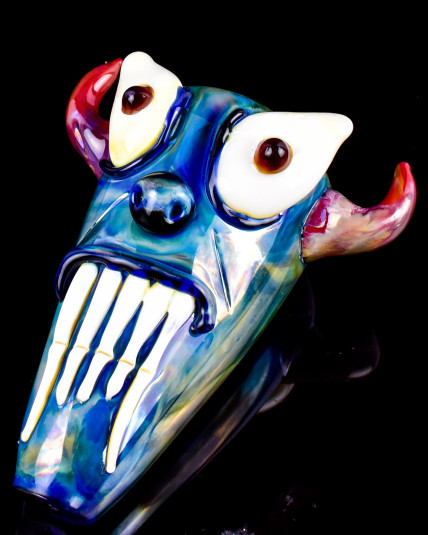 Demon Grin Glass Hand Pipe