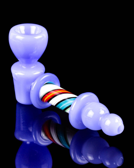 4" Lavender Twist Smoking Glass Pipe 