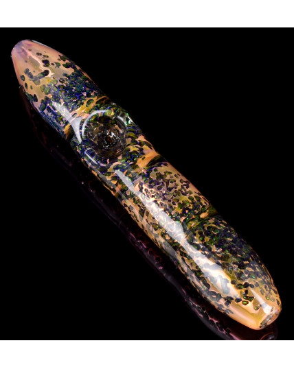 The Wormhole - 6” Golden Sea Frit Work Steamroller Glass Hand Pipe