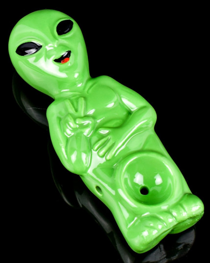 Cosmic Comrade Alien Ceramic Hand Pipe