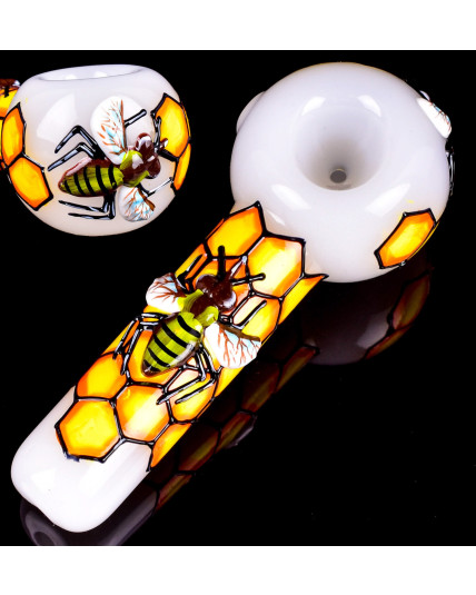 The Bumblebee - 5" Honeycomb Glass Pipe
