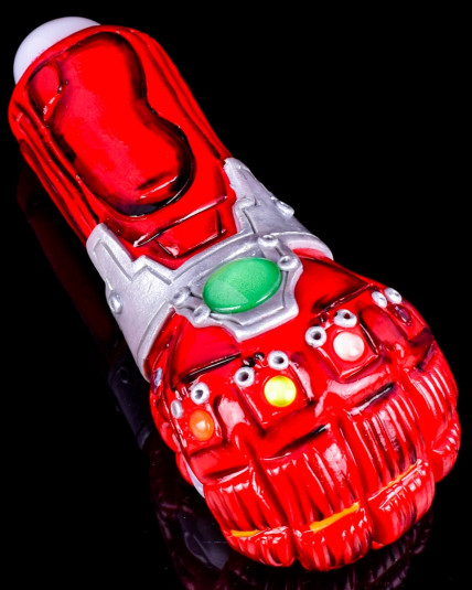 5" Iron Man Repulsor Infinity Gauntlet Glove Glass Hand Pipe