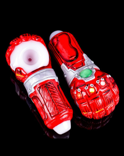 5" Iron Man Repulsor Infinity Gauntlet Glove Glass Hand Pipe