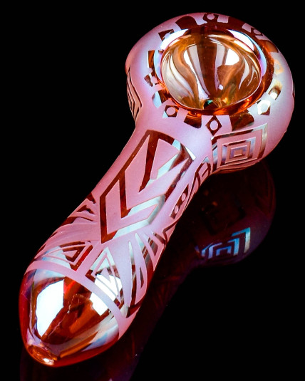 High Quality Tribal Amber Frost Glass Hand Pipe