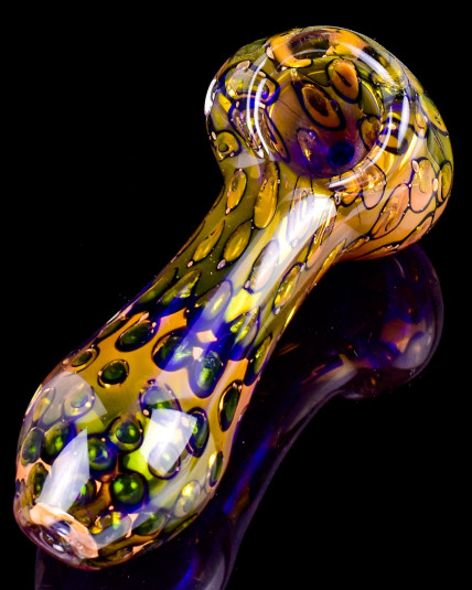 Aurora Bubble Blazer Golden Fumed Glass Hand Pipe