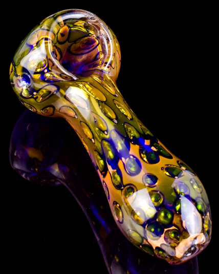 Aurora Bubble Blazer Golden Fumed Glass Hand Pipe