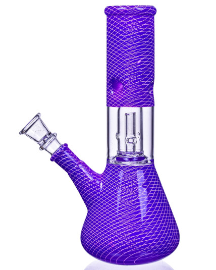 8" Matrix Percolator Girly Bong With Down Stem And Bowl - Purple