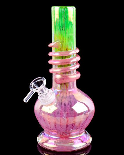 Iridescent Beauty - 8" Designed Bottom Wrap Bongs