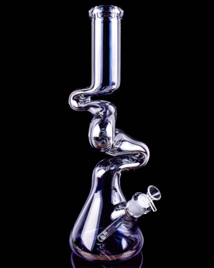 The Obsidian - 17" Metallic Round Bottom Zong Bong – Shiny Black