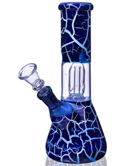 Deep Crackle Designed Percolator Beaker Bong