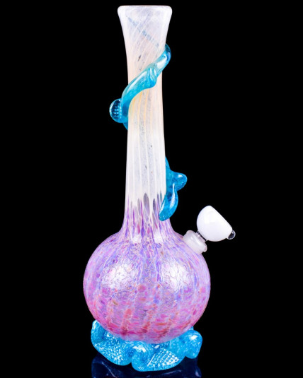 The Glorious - 12" Dual Frit Wire Wrap Vase Bong - Lollipop
